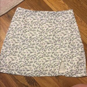 Princess Polly White and Gray A-Line Mini Skirt with Slit